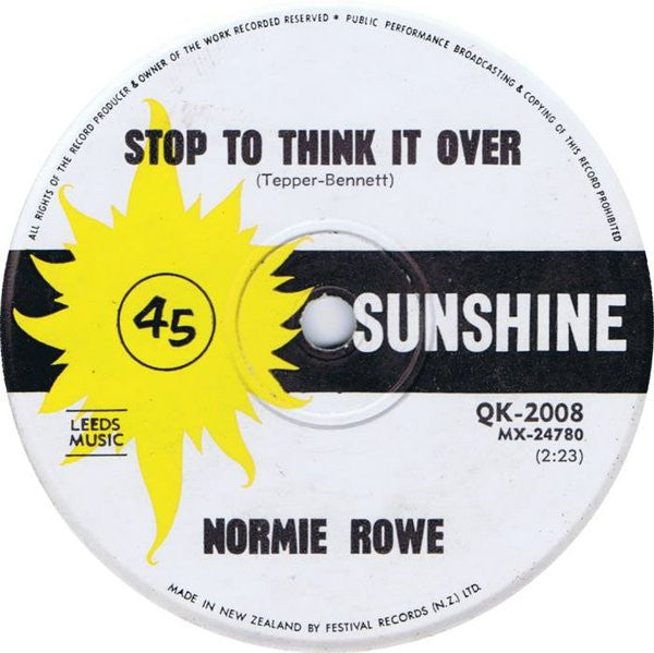 Normie Rowe : Turn Down Day (7", Single)