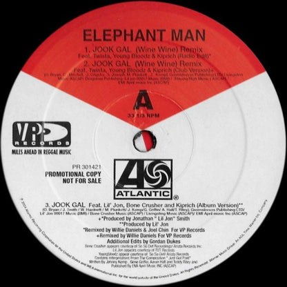 Elephant Man : Jook Gal (Remixes) (12", Promo)