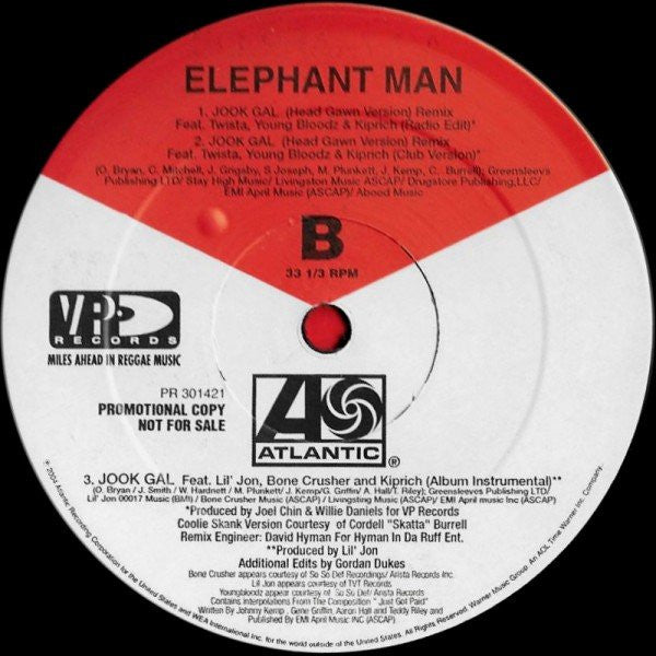 Elephant Man : Jook Gal (Remixes) (12", Promo)