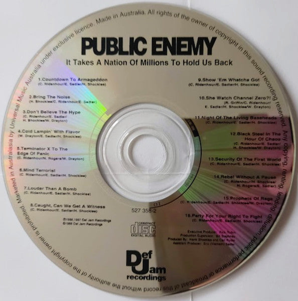 Public Enemy : It Takes A Nation Of Millions To Hold Us Back (CD, Album, RE)