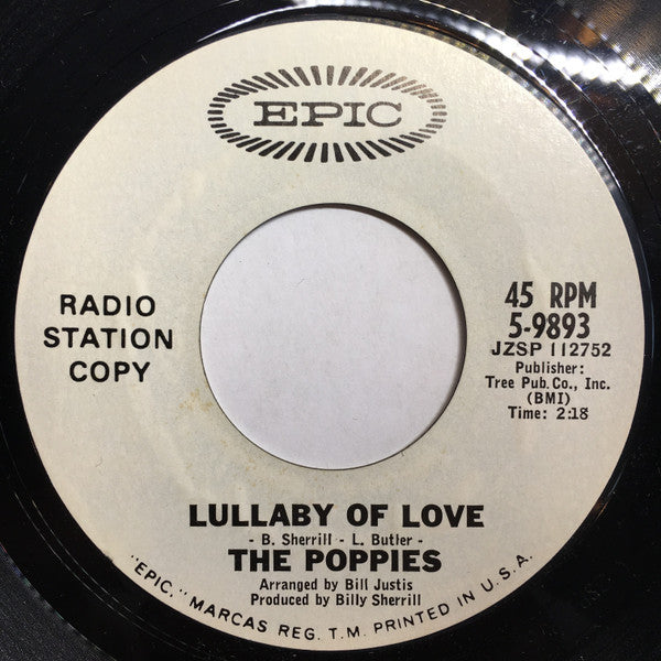 The Poppies (3) : Lullaby Of Love (7", Promo)