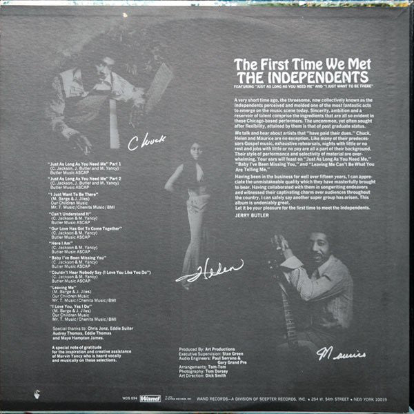 The Independents : The First Time We Met (LP, Album)