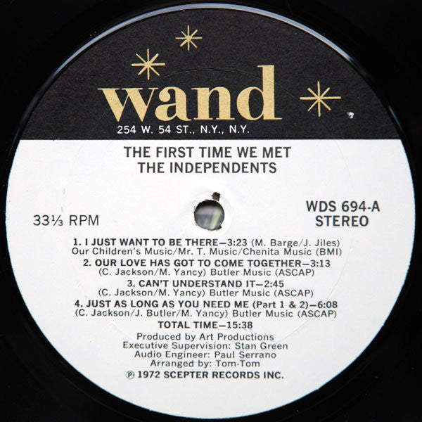 The Independents : The First Time We Met (LP, Album)
