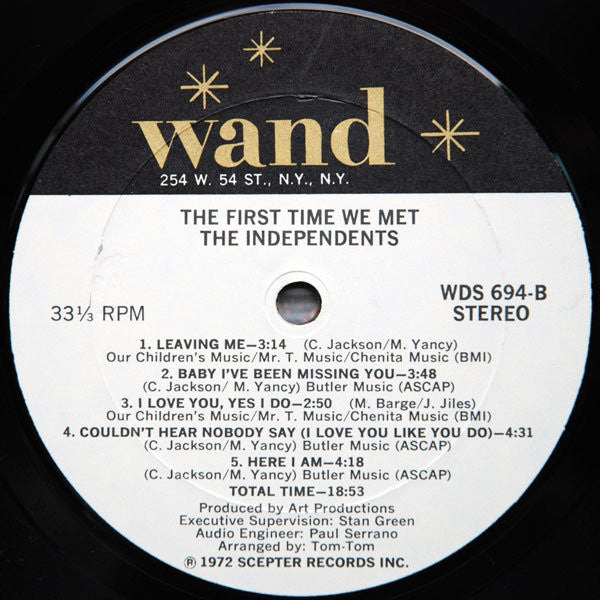 The Independents : The First Time We Met (LP, Album)