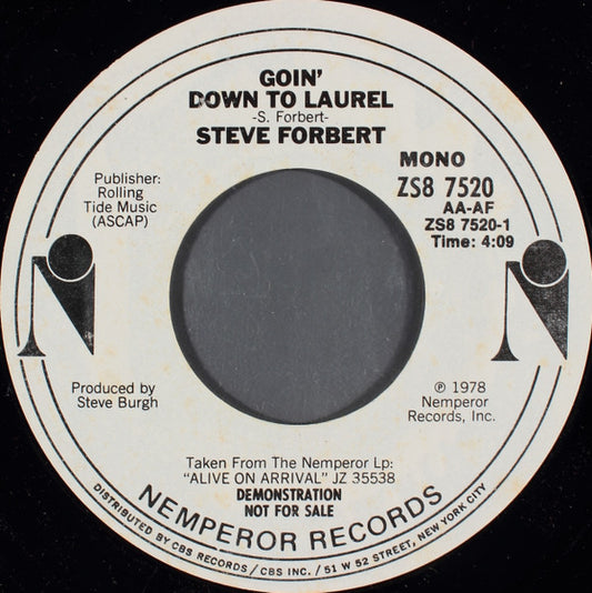 Steve Forbert : Goin' Down To Laurel (7", Mono, Promo)