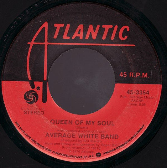 Average White Band : Queen Of My Soul (7", Single, Pla)