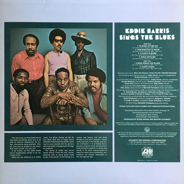Eddie Harris : Sings The Blues (LP, Album, RI )