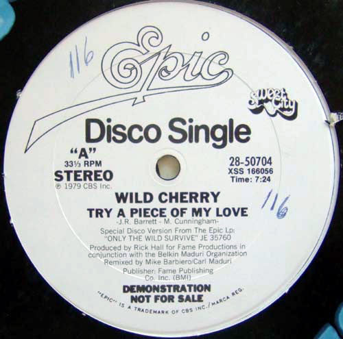 Wild Cherry : Try A Piece Of My Love / Don't Wait Too Long (12", Promo)