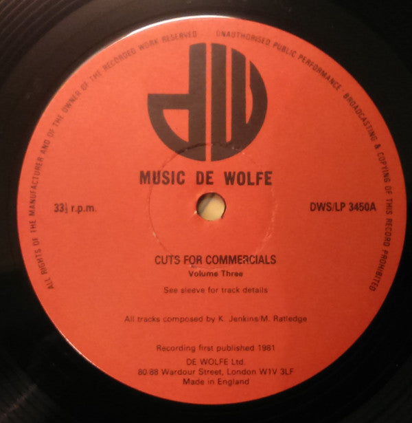 K. Jenkins* / M. Ratledge* : Cuts For Commercials Volume 3 (LP)