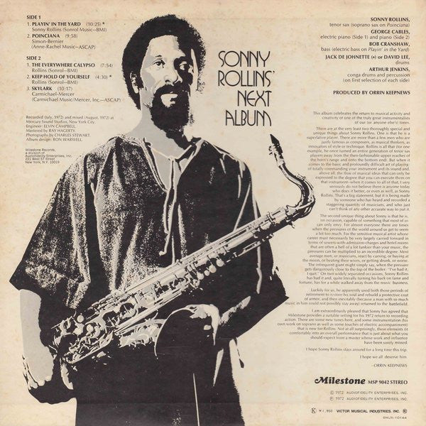 Sonny Rollins : Next Album (LP, Album, + 7)