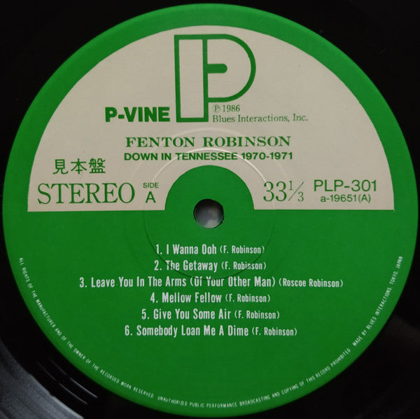 Fenton Robinson : Down In Tennessee 1970-1971 (LP, Comp)