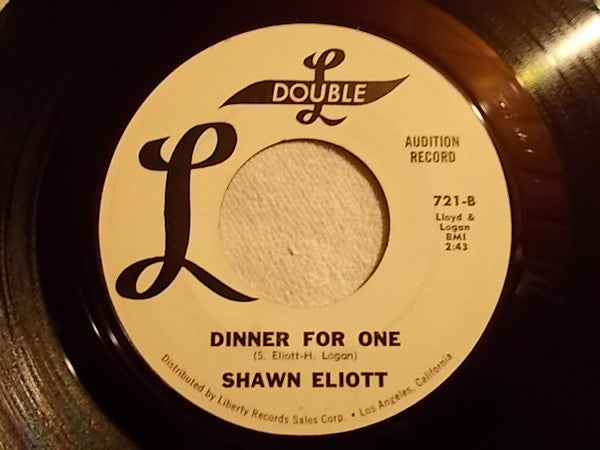 Shawn Eliott* : I Found Myself A Brand New Baby / Dinner For One (7", Single, Promo)