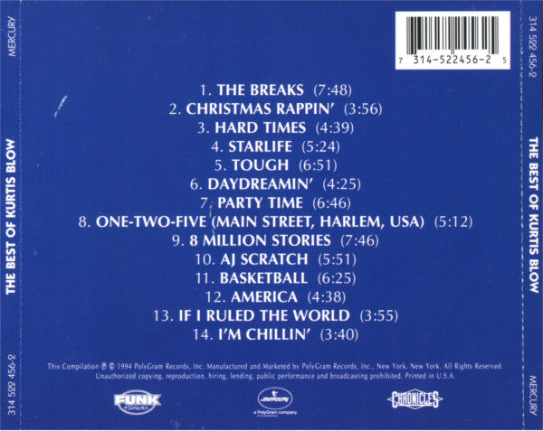 Kurtis Blow : The Best Of Kurtis Blow (CD, Comp, RE, RM)