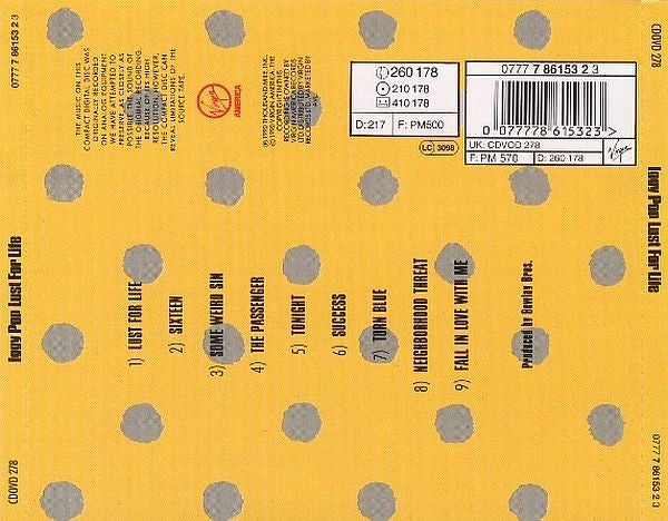 Iggy Pop : Lust For Life (CD, Album, RE, RP)