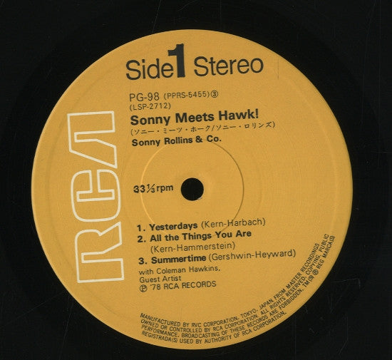 Sonny Rollins And Coleman Hawkins : Sonny Meets Hawk! (LP, Album, Ltd, RE)