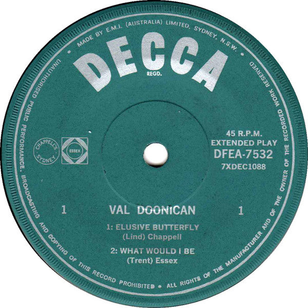 Val Doonican : Val Doonican (7", EP)