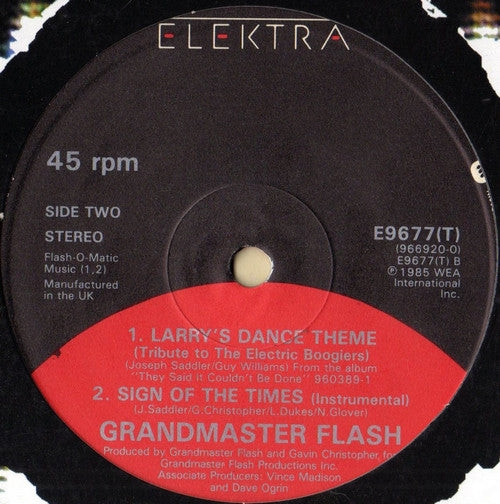 Grandmaster Flash : Sign Of The Times (12")