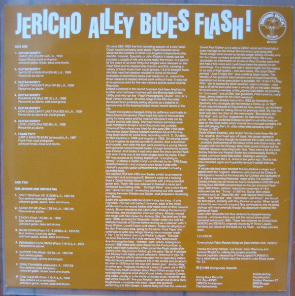 Various : Jericho Alley Blues Flash! (Blues In Los Angeles 1956-1959 Vol. 2) (LP, Album, Comp)