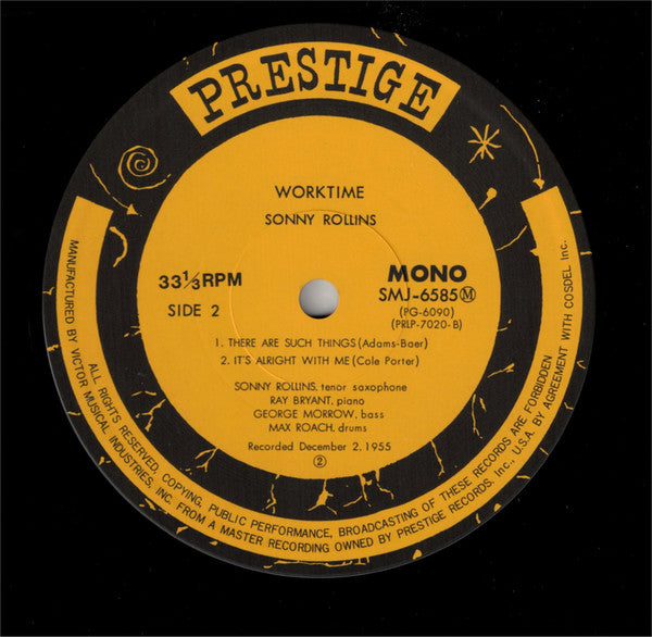 Sonny Rollins : Worktime  (LP, Album, Mono, RE)