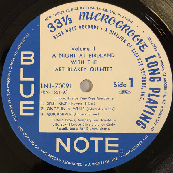 Art Blakey Quintet : A Night At Birdland, Volume 1 (LP, Comp, Mono, RE)