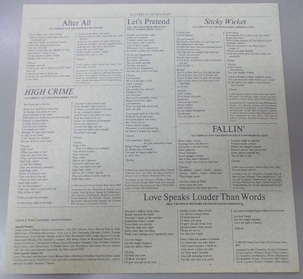 Al Jarreau : High Crime (LP, Album)