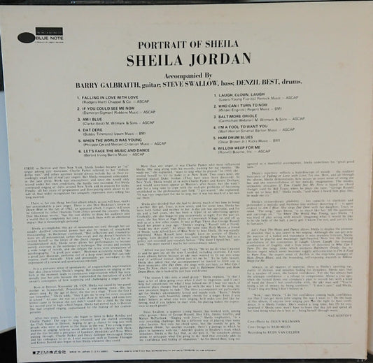 Sheila Jordan : Portrait Of Sheila (LP, Album, RE)