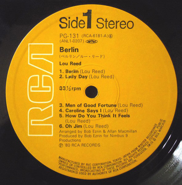 Lou Reed : Berlin (LP, Album, Ltd, RE)