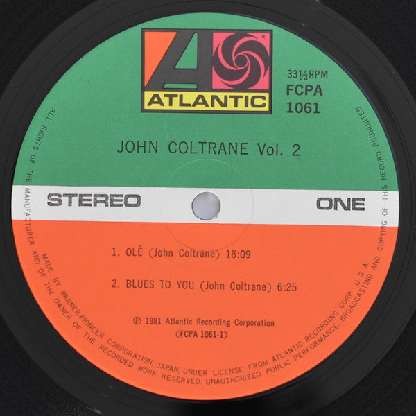 John Coltrane : John Coltrane Vol. 2 (LP, Comp)