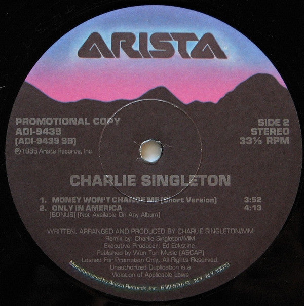 Charlie Singleton : Money Won't Change Me (12", Promo)