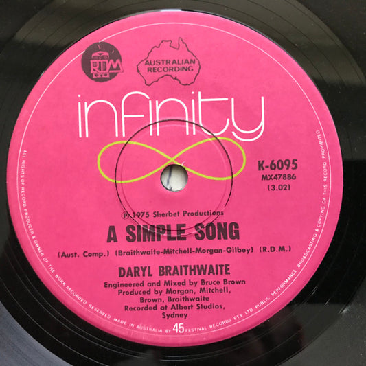 Daryl Braithwaite : Cavalry (7", Single)
