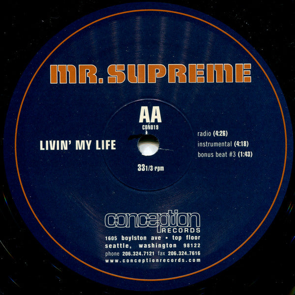 Mr. Supreme : Run The Show / Livin' My Life (12")