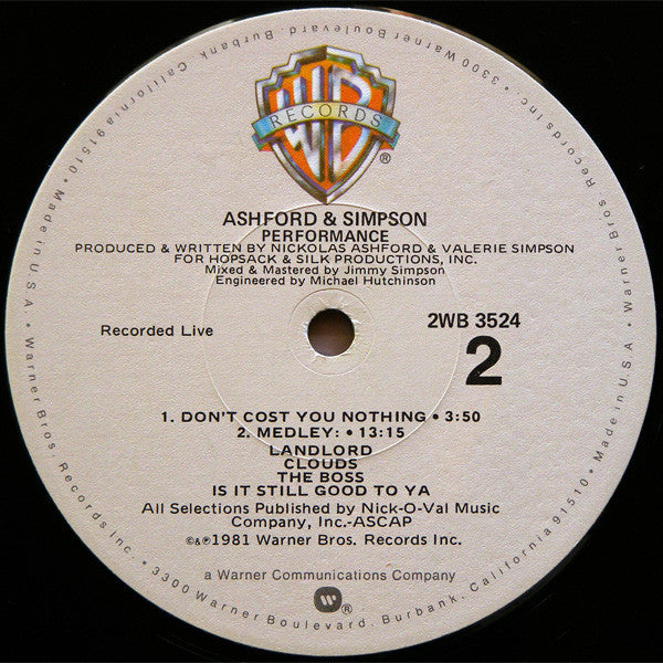 Ashford & Simpson : Performance (2xLP, Album, Gat)