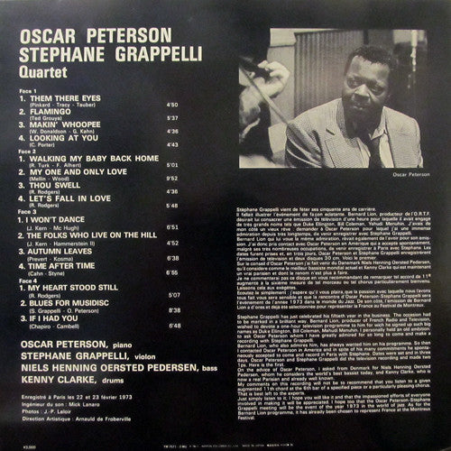 Oscar Peterson - Stephane Grappelli Quartet* : Oscar Peterson - Stephane Grappelli Quartet (2xLP, Comp)