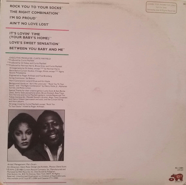 Curtis Mayfield, Linda Clifford : The Right Combination  (LP, Album, Promo)