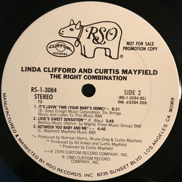 Curtis Mayfield, Linda Clifford : The Right Combination  (LP, Album, Promo)