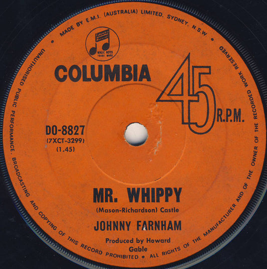 Johnny Farnham* : One / Mr. Whippy (7", Single)