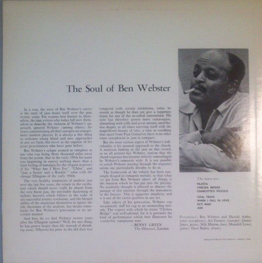 Ben Webster : The Soul Of Ben Webster (LP, Album, RE)