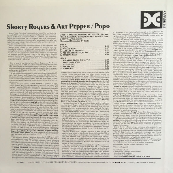 Shorty Rogers & Art Pepper : Popo (LP, Mono)