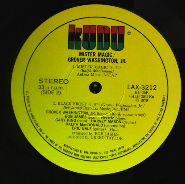 Grover Washington, Jr. : Mister Magic (LP, Album, RE)