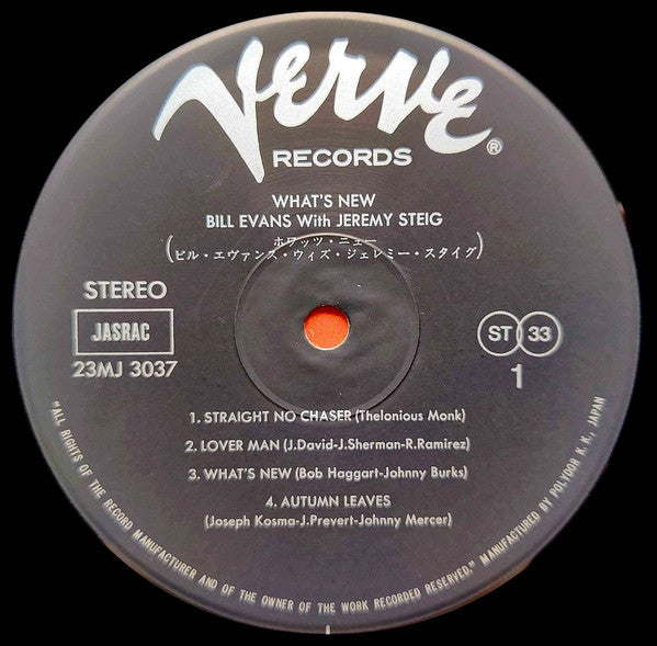 Bill Evans With Jeremy Steig : What's New (LP, Album, RE)