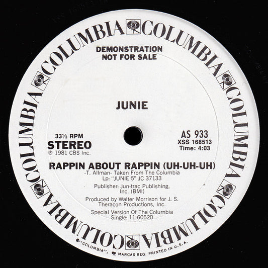 Junie* : Rappin About Rappin (Uh-Uh-Uh) / Victim Of Love (12", Promo)