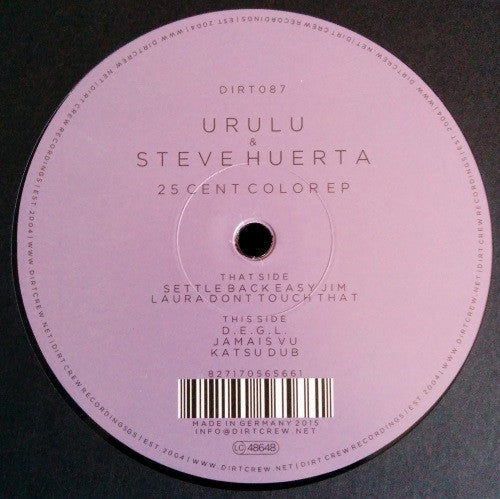 Urulu & Steve Huerta : 25 Cent Color EP (12", EP)