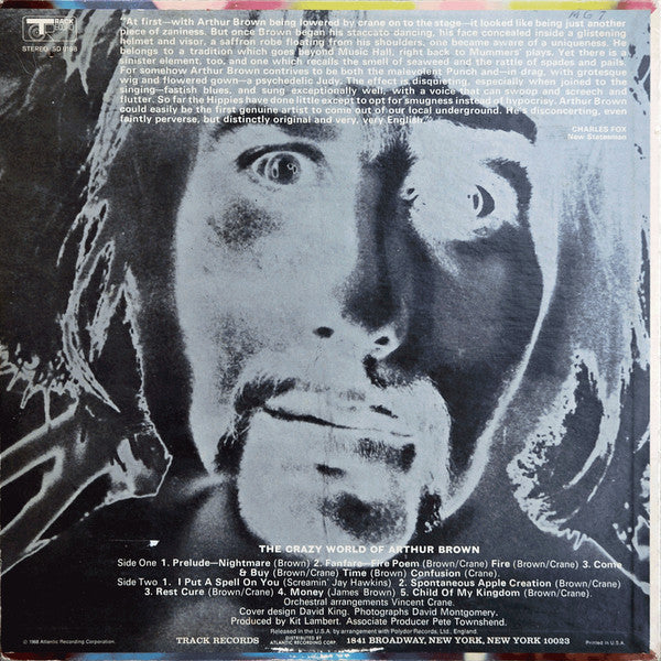 The Crazy World Of Arthur Brown : The Crazy World Of Arthur Brown (LP, Album, RE, MO )