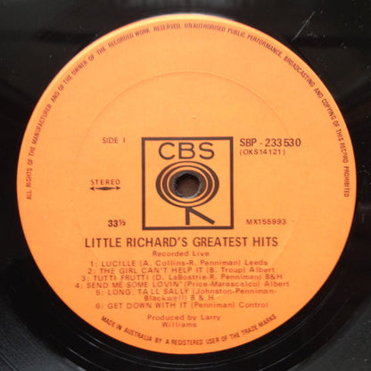 Little Richard : Little Richard's Greatest Hits Recorded Live (LP, Album)