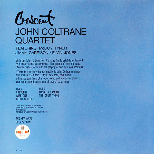 John Coltrane Quartet* : Crescent (LP, Album, RE, Gat)