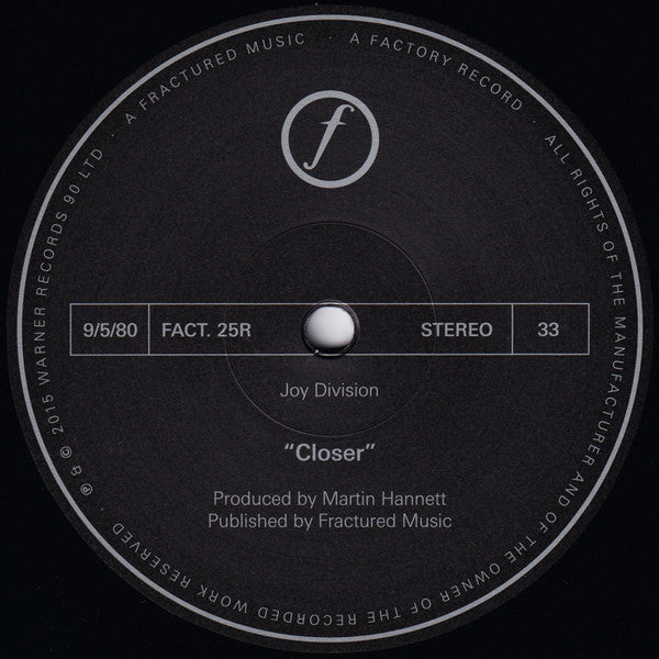 Joy Division : Closer (LP, Album, RE, RM, 180)