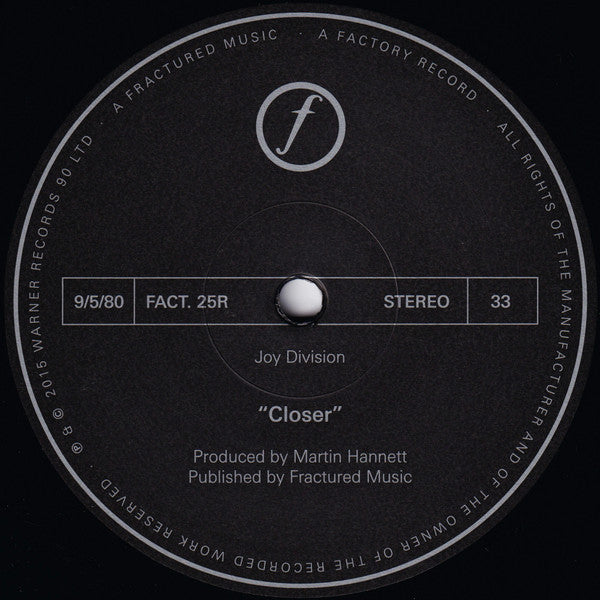 Joy Division : Closer (LP, Album, RE, RM, 180)
