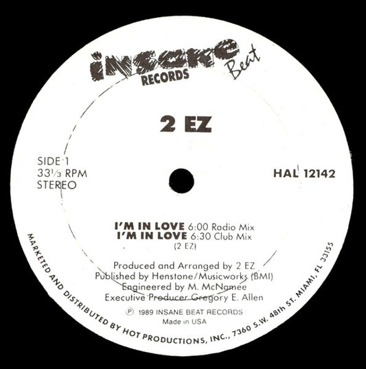 2 EZ : I'm In Love (12")