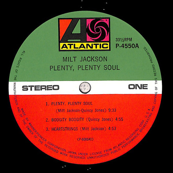 Milt Jackson : Plenty, Plenty Soul (LP, Album, RE)