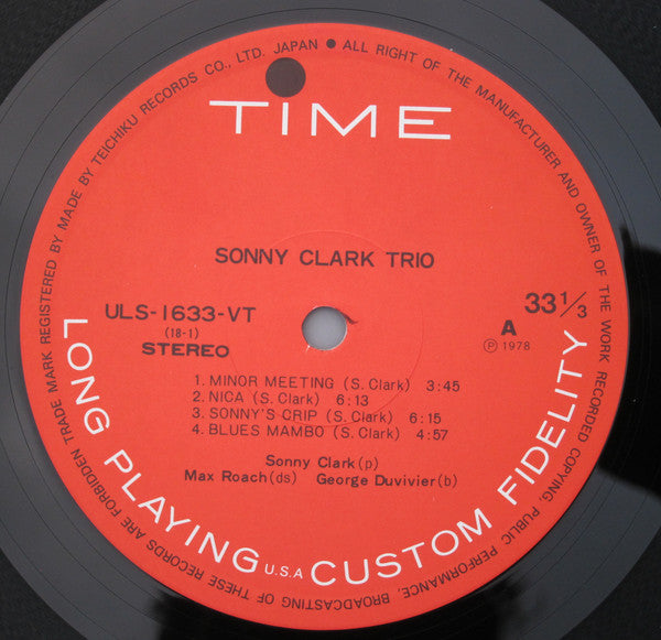 Sonny Clark Trio : Sonny Clark Trio (LP, Album, RE)